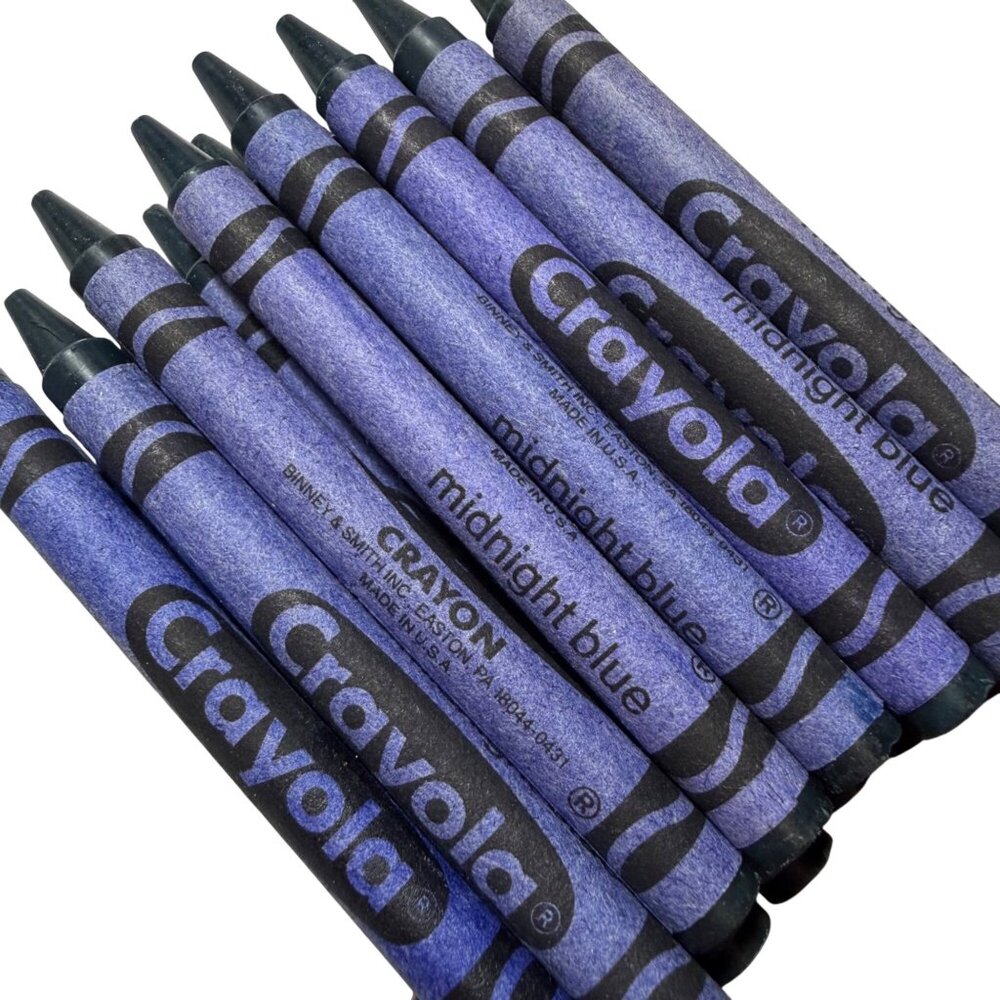 Vintage Hard to Find Crayola Midnight Blue Crayons Bulk Pack Of 16 Art Supplies
